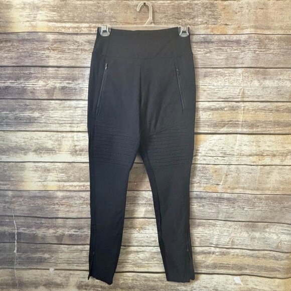 Athleta Headlands Hybrid Moto‎ Tight 4 Black Leggings Zip Ankle Skinny Stretch - Picture 3 of 6